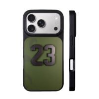 Jordan 23 cracked olive green iPhone 17 Pro Max Black Case