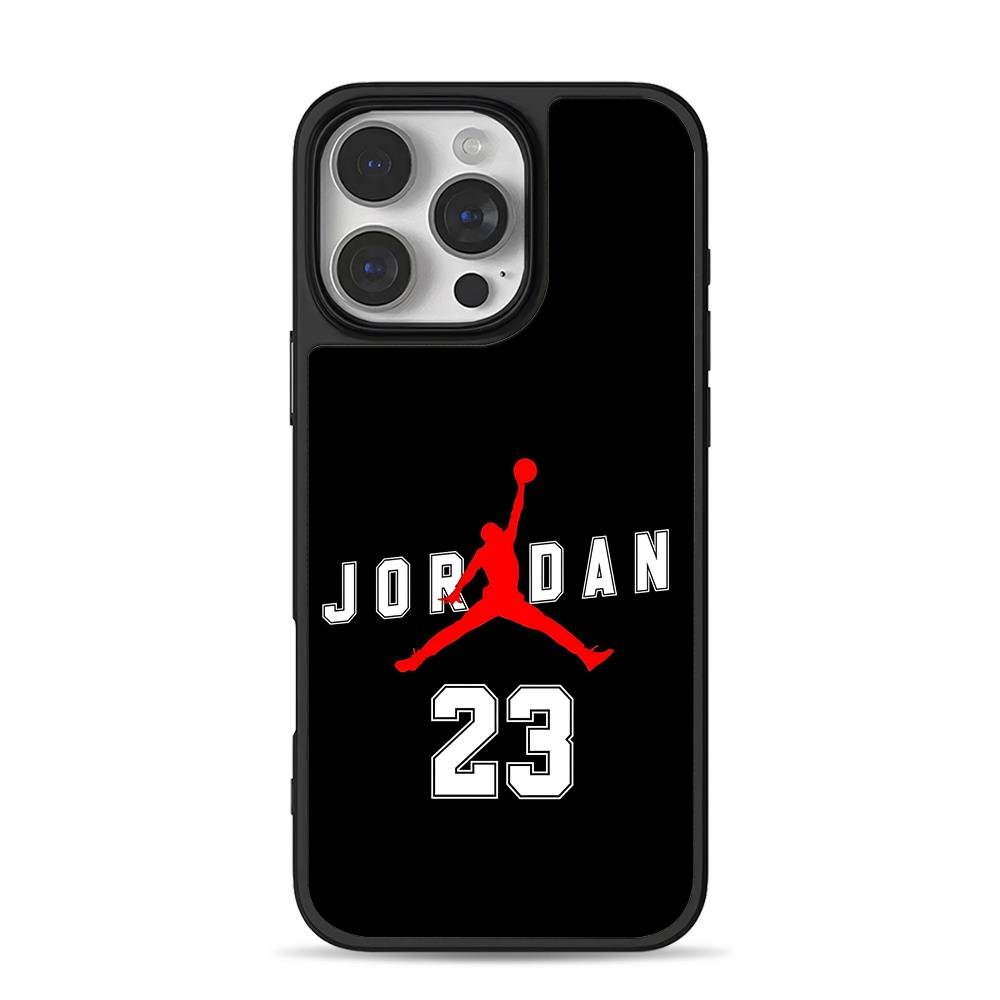 Jordan 23 jumpman basketball print iPhone 16 Pro Max Black Case Jordan 23 jumpman basketball print Phone Case for iPhone 11-17 & Samsung Galaxy S24-S26 - Image 1
