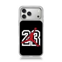 Jordan jumpman 23 basketball logo iPhone 17 Pro Max Electroplated Silver Case1