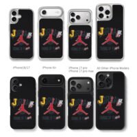 Jordan jumpman Nike basketball logo Chris Brown Phone Case Black Electroplated Silver For Iphone 11 To 17