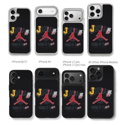 Jordan jumpman Nike basketball logo Chris Brown Phone Case Black Electroplated Silver For Iphone 11 To 17