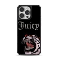 Juicy bling text tiger grills iPhone 16 Pro Max Black Case