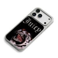 Juicy bling text tiger grills iPhone 17 Pro Max Electroplated Silver Case2