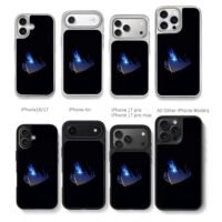 Jujutsu Kaisen Gojo blue flame art Chris Brown Phone Case Black Electroplated Silver For Iphone 11 To 17