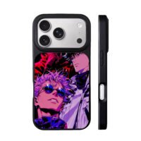 Jujutsu Kaisen Gojo Megumi neon art iPhone 17 Pro Max Black Case