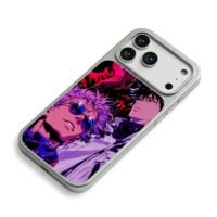 Jujutsu Kaisen Gojo Megumi neon art iPhone 17 Pro Max Electroplated Silver Case2