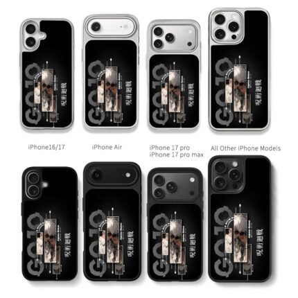 Jujutsu Kaisen Satoru Gojo art Chris Brown Phone Case Black Electroplated Silver For Iphone 11 To 17
