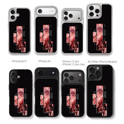 Jujutsu Kaisen Satoru Gojo art Chris Brown Phone Case Black Electroplated Silver For Iphone 11 To 17