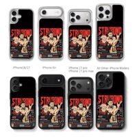 Jujutsu Kaisen Yuji Todo anime art Chris Brown Phone Case Black Electroplated Silver For Iphone 11 To 17