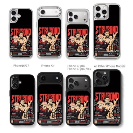 Jujutsu Kaisen Yuji Todo anime art Chris Brown Phone Case Black Electroplated Silver For Iphone 11 To 17