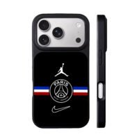 Jumpman PSG Nike logo French stripe iPhone 17 Pro Max Black Case