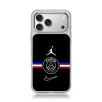 Jumpman PSG Nike logo French stripe iPhone 17 Pro Max Electroplated Silver Case1