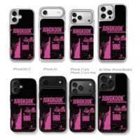 Jungkook BT21 Cooky pink black art Chris Brown Phone Case Black Electroplated Silver For Iphone 11 To 17
