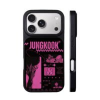 Jungkook BT21 Cooky pink black art iPhone 17 Pro Max Black Case
