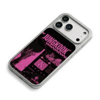 Jungkook BT21 Cooky pink black art iPhone 17 Pro Max Electroplated Silver Case2