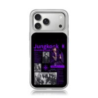 Jungkook BTS Golden photo collage iPhone 17 Pro Max Electroplated Silver Case1