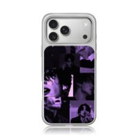 Jungkook purple closeup collage iPhone 17 Pro Max Electroplated Silver Case1