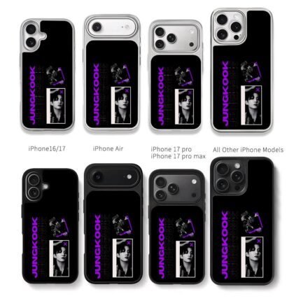 Jungkook purple text and bw photos Chris Brown Phone Case Black Electroplated Silver For Iphone 11 To 17