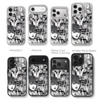 Junji Ito horror manga collage Chris Brown Phone Case Black Electroplated Silver For Iphone 11 To 17