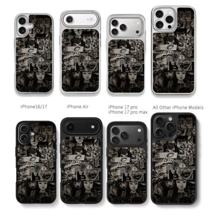 Junji Ito horror manga collage Chris Brown Phone Case Black Electroplated Silver For Iphone 11 To 17