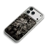 Junji Ito horror manga collage iPhone 17 Pro Max Electroplated Silver Case2