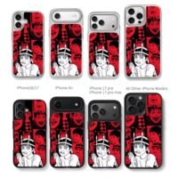 Junji Ito Souichi red black collage Chris Brown Phone Case Black Electroplated Silver For Iphone 11 To 17