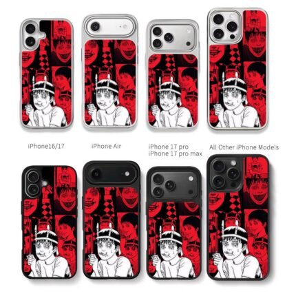 Junji Ito Souichi red black collage Chris Brown Phone Case Black Electroplated Silver For Iphone 11 To 17