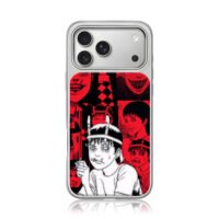 Junji Ito Souichi red black collage iPhone 17 Pro Max Electroplated Silver Case1
