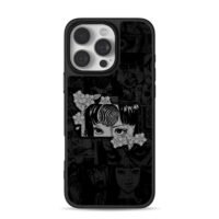 Junji Ito spiral girl manga flowers Phone Case for iPhone 11-17 & Samsung Galaxy S24-S26