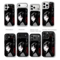 Junji Ito Tomie horror eye target Chris Brown Phone Case Black Electroplated Silver For Iphone 11 To 17