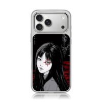 Junji Ito Tomie horror eye target iPhone 17 Pro Max Electroplated Silver Case1