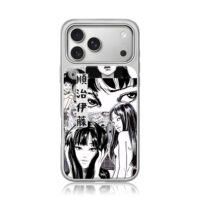 Junji Ito Tomie horror manga eyes iPhone 17 Pro Max Electroplated Silver Case1