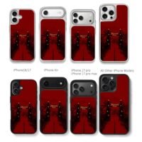 Jurassic Park gate t rex dark red Chris Brown Phone Case Black Electroplated Silver For Iphone 11 To 17