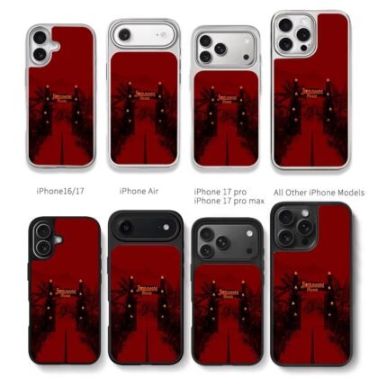 Jurassic Park gate t rex dark red Chris Brown Phone Case Black Electroplated Silver For Iphone 11 To 17