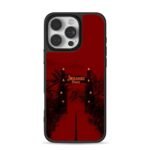 Jurassic Park gate t rex dark red iPhone 16 Pro Max Black Case
