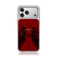 Jurassic Park gate t rex dark red iPhone 17 Pro Max Electroplated Silver Case1