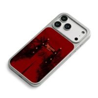 Jurassic Park gate t rex dark red iPhone 17 Pro Max Electroplated Silver Case2