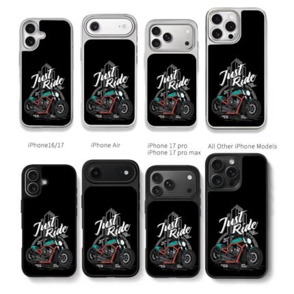 Just Ride Speed Retro motorbike art Chris Brown Phone Case Black Electroplated Silver For Iphone 11 To 17