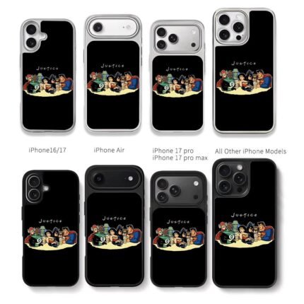JUSTICE DC heroes drinking together Chris Brown Phone Case Black Electroplated Silver For Iphone 11 To 17