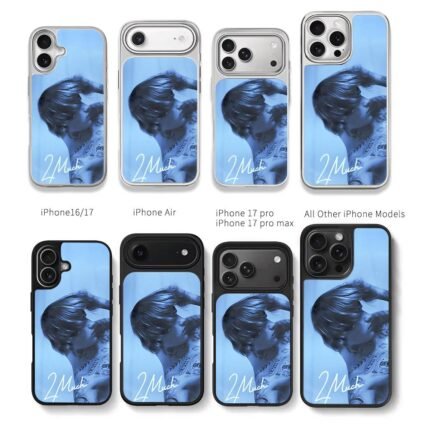Justin Bieber 2Much blue art Chris Brown Phone Case Black Electroplated Silver For Iphone 11 To 17