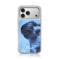 Justin Bieber 2Much blue art iPhone 17 Pro Max Electroplated Silver Case1