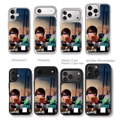 Justin Bieber album collage swag believe Chris Brown Phone Case Black Electroplated Silver For Iphone 11 To 17