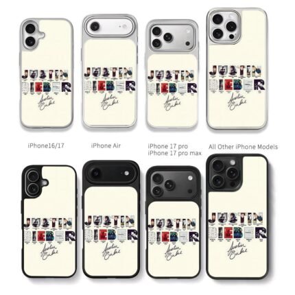 Justin Bieber album letter autograph Chris Brown Phone Case Black Electroplated Silver For Iphone 11 To 17