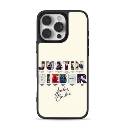 Justin Bieber album letter autograph iPhone 16 Pro Max Black Case