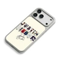 Justin Bieber album letter autograph iPhone 17 Pro Max Electroplated Silver Case2