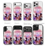 Justin Bieber BIEBER collage Chris Brown Phone Case Black Electroplated Silver For Iphone 11 To 17
