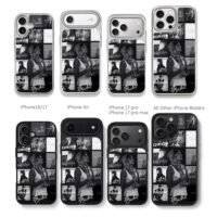 Justin Bieber BW photo collage Chris Brown Phone Case Black Electroplated Silver For Iphone 11 To 17