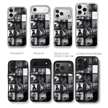 Justin Bieber BW photo collage Chris Brown Phone Case Black Electroplated Silver For Iphone 11 To 17