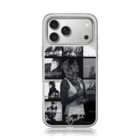 Justin Bieber BW photo collage iPhone 17 Pro Max Electroplated Silver Case1