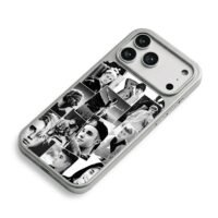 Justin Bieber bw photo collage iPhone 17 Pro Max Electroplated Silver Case2